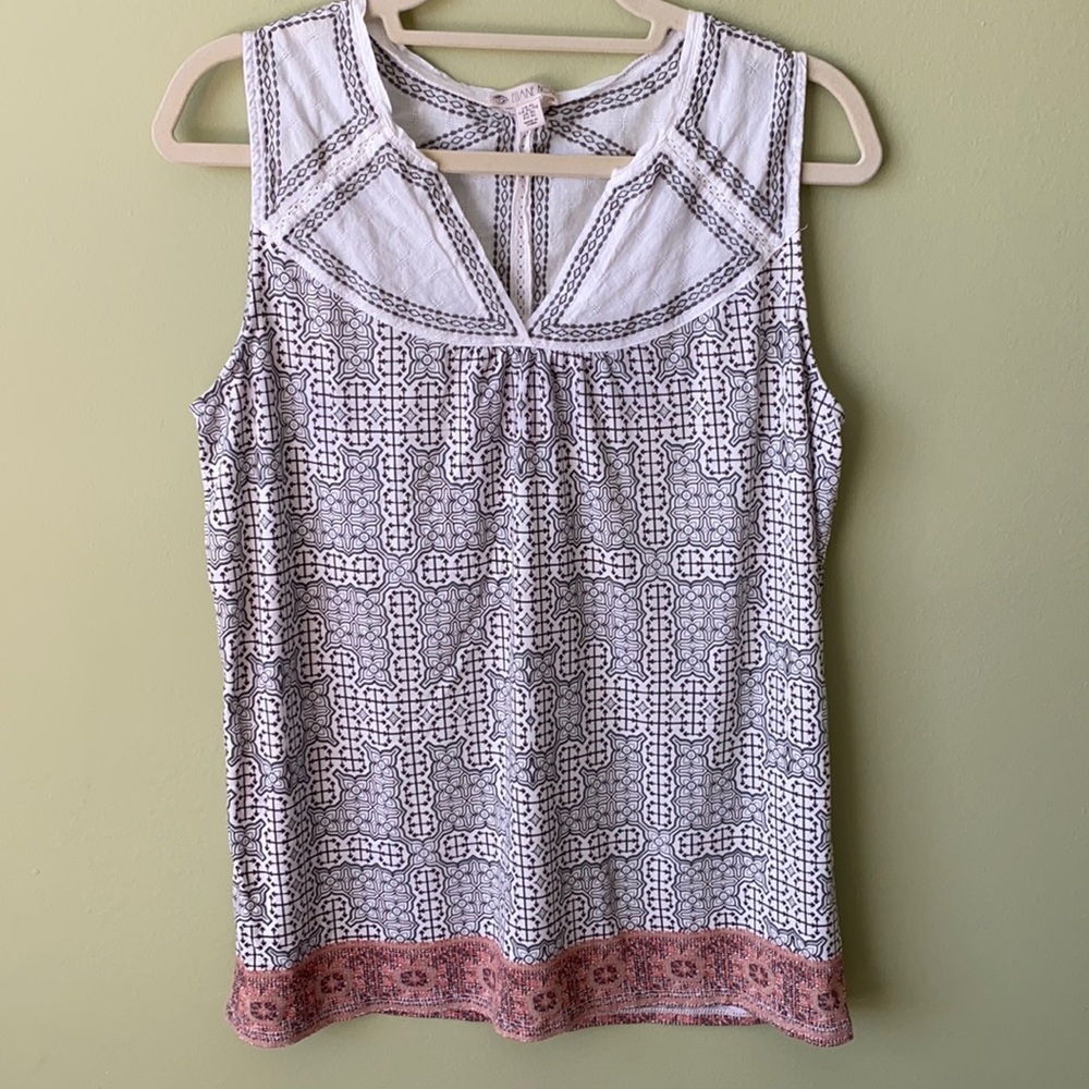 Eliane Rose Mixed Media Cotton Print Tank XL